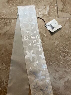 Coach Silver Star Print Slim Scarf Strap